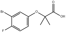 2-(3-Bromo-4-fluorophenoxy)-2-methylpropanoic acid Struktur