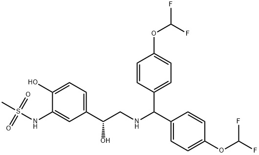 N-[5-[2-[Bis[4-(difluoroMethoxy)phenyl]MethylaMino]-1(R)-hydroxyethyl]-2-hydroxyphenyl]MethanesulfonaMide Struktur