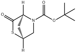 tert-butyl (1S,4S)-3-oxo-2-thia-5-azabicyclo[2.2.1]heptane-5-carboxylate Struktur