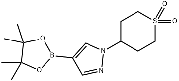 4-(4-(4,4,5,5-tetramethyl-1,3,2-dioxaborolan-2-yl)-1H-pyrazol-1-yl)tetrahydro-2H-thiopyran 1,1-dioxide Struktur