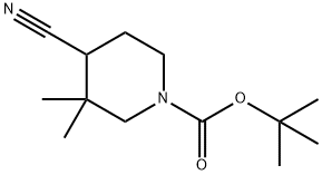 tert-butyl 4-cyano-3,3-dimethylpiperidine-1-carboxylate Struktur