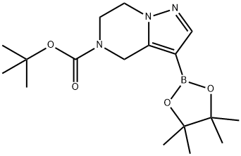 tert-butyl 3-(tetramethyl-1,3,2-dioxaborolan-2-yl)-4H,5H,6H,7H-pyrazolo[1,5-a]pyrazine-5-carboxylate Struktur