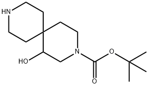 tert-butyl 1-hydroxy-3,9-diazaspiro[5.5]undecane-3-carboxylate Struktur