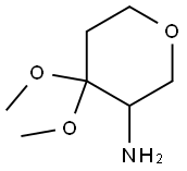 4,4-dimethoxytetrahydro-2H-pyran-3-amine Struktur