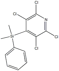 2,3,5,6-tetrachloro-4-[dimethyl(phenyl)silyl]pyridine Struktur