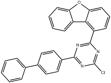 1,3,5-Triazine, 2-[1,1'-biphenyl]-4-yl-4-chloro-6-(1-dibenzofuranyl)- Struktur