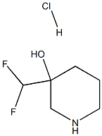 3-(difluoromethyl)piperidin-3-ol hydrochloride Struktur