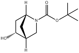 tert-butyl (1R,4R,5R)-5-hydroxy-2-azabicyclo[2.2.1]heptane-2-carboxylate Struktur