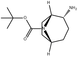 (1R,2R,5R)-tert-Butyl 2-amino-8-azabicyclo[3.2.1]octane-8-carboxylate Struktur