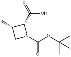 (2R,3S)-1-[(tert-butoxy)carbonyl]-3-methylazetidine-2-carboxylic acid Struktur