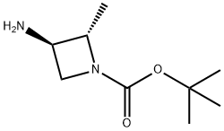 tert-butyl (2S,3R)-3-amino-2-methylazetidine-1-carboxylate Struktur