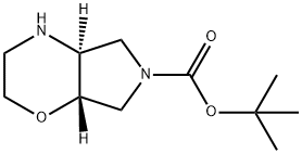 tert-butyl (4aS,7aS)-octahydropyrrolo[3,4-b]morpholine-6-carboxylate Struktur