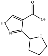 3-(oxolan-2-yl)-1H-pyrazole-4-carboxylic acid Struktur