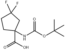 1-{[(tert-butoxy)carbonyl]amino}-3,3-difluorocyclopentane-1-carboxylic acid Struktur