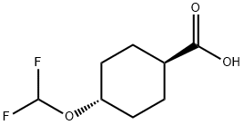 trans-4-(Difluoromethoxy)cyclohexanecarboxylic acid Struktur