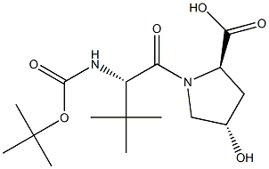 1-(Boc-L-tert-leucinyl)-(4S)-4-hydroxy-D-proline Struktur