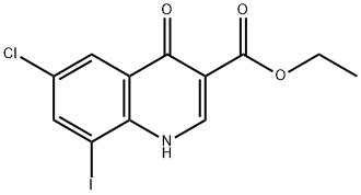 Ethyl 6-chloro-8-iodo-4-oxo-1,4-dihydroquinoline-3-carboxylate Struktur