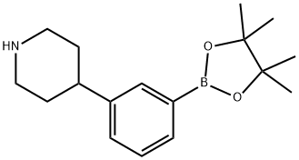 4-(3-(4,4,5,5-tetramethyl-1,3,2-dioxaborolan-2-yl)phenyl)piperidine Struktur