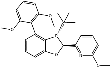 2-((2S,3S)-3-(tert-butyl)-4-(2,6-dimethoxyphenyl)-2,3-dihydrobenzo[d][1,3]oxaphosphol-2-yl)-6-methoxypyridine Struktur