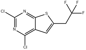 2,4-dichloro-6-(2,2,2-trifluoroethyl)thieno[2,3-d]pyrimidine Struktur