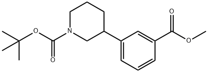 1-Piperidinecarboxylic acid, 3-[3-(methoxycarbonyl)phenyl]-, 1,1-dimethylethyl ester Struktur