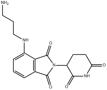 4-((3-aminopropyl)amino)-2-(2,6-dioxopiperidin-3-yl)isoindoline-1,3-dione Struktur