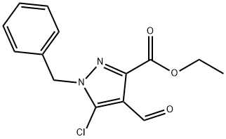 ethyl 1-benzyl-5-chloro-4-formyl-1H-pyrazole-3-carboxylate Struktur