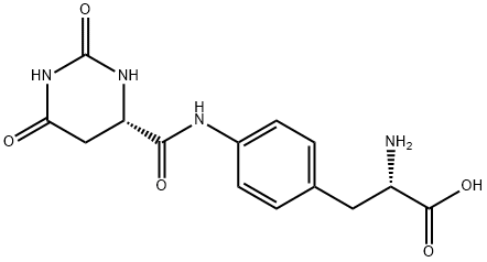 (2S)-2-amino-3-[4-[[(4S)-2,6-dioxo-1,3-diazinane-4-carbonyl]amino]phenyl]propanoic acid Struktur