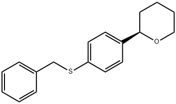 (R)-2-(4-(benzylthio)phenyl)tetrahydro-2H-pyran Struktur