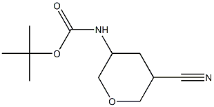 tert-butyl (5-cyanotetrahydro-2H-pyran-3-yl)carbamate Struktur