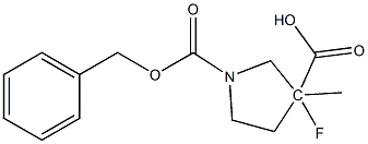 1-benzyl 3-methyl 3-fluoropyrrolidine-1,3-dicarboxylate Struktur