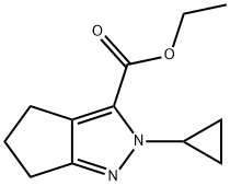 3-Cyclopentapyrazolecarboxylic acid, 2-
cyclopropyl-2,4,5,6-tetrahydro-, ethyl ester Struktur