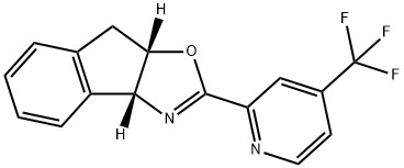 8H-Indeno[1,2-d]oxazole, 3a,8a-dihydro-2-[4-(trifluoromethyl)-2-pyridinyl]-, (3aR,8aS)- Struktur