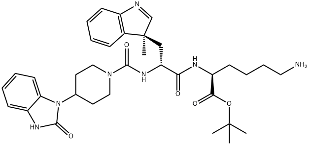 N-[4-(2-Oxo-2,3-Dihydro-1h-Benzimidazol-1- Yl)Piperidin-1-Ylcarbonyl]-[3(S)-Methyl]-D- Tryptophyl-L-Lysine Tert-Butyl Ester Struktur