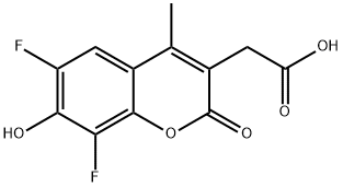 6,8-difluoro-7-hydroxy-4-methylcoumarin-3-acetic acid Struktur