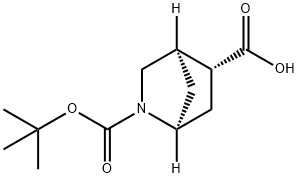 (1S,4R,5R)-2-[(tert-butoxy)carbonyl]-2-azabicyclo[2.2.1]heptane-5-carboxylic acid Struktur