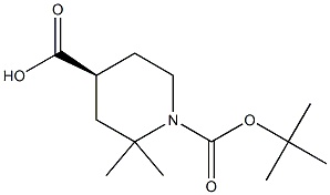 (S)-1-(tert-butoxycarbonyl)-2,2-dimethylpiperidine-4-carboxylic acid Struktur