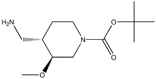 tert-butyl (3S,4S)-4-(aminomethyl)-3-methoxypiperidine-1-carboxylate Struktur