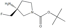 tert-butyl (R)-3-amino-3-(fluoromethyl)pyrrolidine-1-carboxylate Struktur