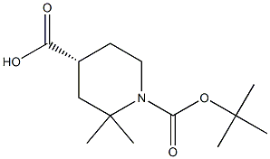 (R)-1-(tert-butoxycarbonyl)-2,2-dimethylpiperidine-4-carboxylic acid Struktur