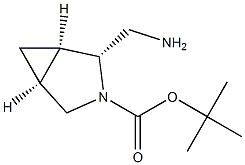 tert-butyl (1R,2R,5S)-2-(aminomethyl)-3-azabicyclo[3.1.0]hexane-3-carboxylate Struktur