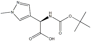 (R)-2-((tert-butoxycarbonyl)amino)-2-(1-methyl-1H-pyrazol-4-yl)acetic acid Struktur