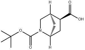 (1S,4R,5S)-2-[(tert-butoxy)carbonyl]-2-azabicyclo[2.2.1]heptane-5-carboxylic acid Struktur