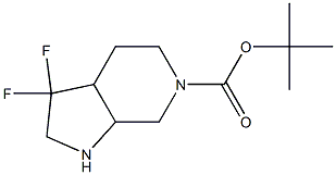 tert-butyl 3,3-difluorooctahydro-6H-pyrrolo[2,3-c]pyridine-6-carboxylate Struktur