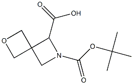 6-(tert-butoxycarbonyl)-2-oxa-6-azaspiro[3.3]heptane-5-carboxylic acid Struktur