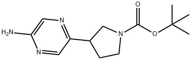 tert-butyl 3-(5-aminopyrazin-2-yl)pyrrolidine-1-carboxylate Struktur