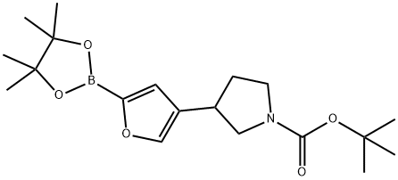 tert-butyl 3-(5-(4,4,5,5-tetramethyl-1,3,2-dioxaborolan-2-yl)furan-3-yl)pyrrolidine-1-carboxylate Struktur