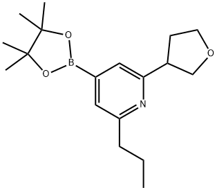 2-(n-Propyl)-6-(oxolan-3-yl)pyridine-4-boronic acid pinacol ester Struktur