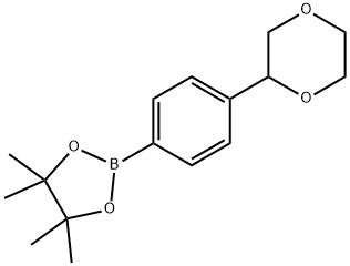 2-(4-(1,4-dioxan-2-yl)phenyl)-4,4,5,5-tetramethyl-1,3,2-dioxaborolane Struktur