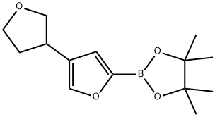 4,4,5,5-tetramethyl-2-(4-(tetrahydrofuran-3-yl)furan-2-yl)-1,3,2-dioxaborolane Struktur